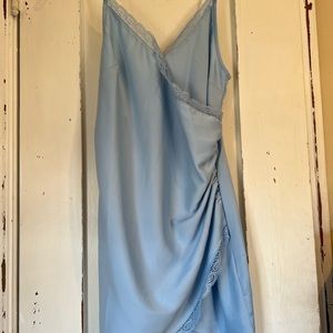 blue slip dress